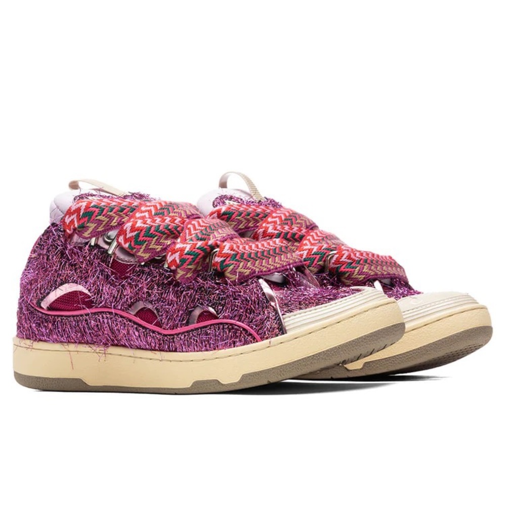 LANVIN CURB SNEAKERS - FLUORESCENT PINK
